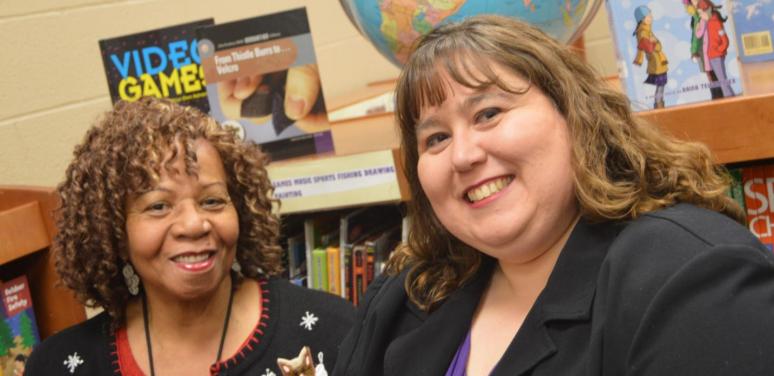 Taft Elementary School Social Worker Mary Boyd (left) with Community Legal Aid Attorney Michelle Wrona Fox (right)