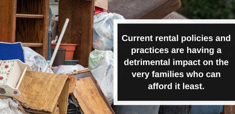quote from blog - current rental practices harmful to those who can least afford it.