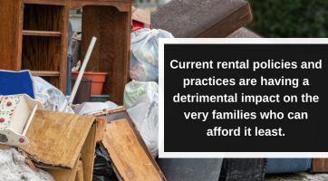 quote from blog - current rental practices harmful to those who can least afford it.